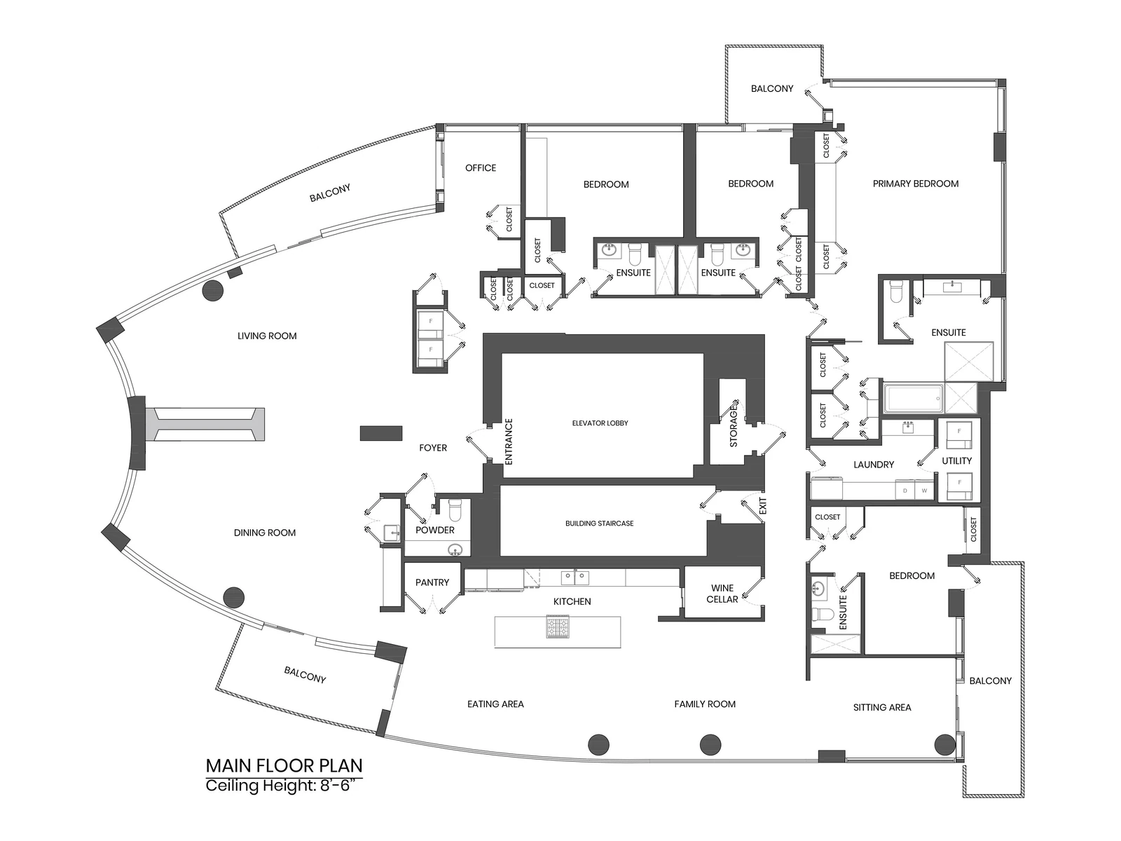 Coal Harbour condo main floor plan