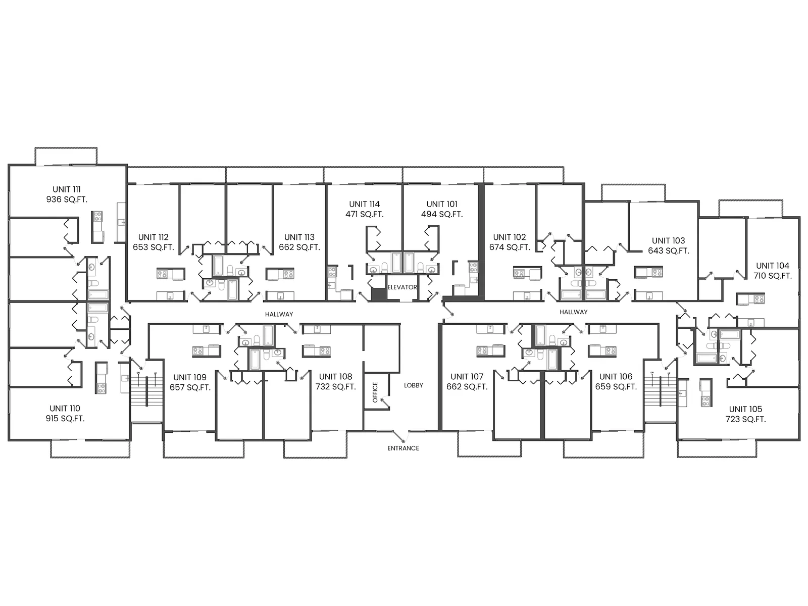 New Westminster, BC building floor plan — Level 1